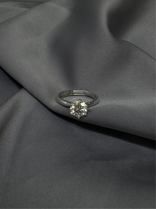 Crystal ring - silver